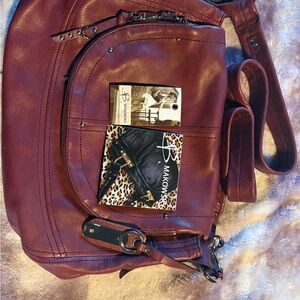 B. Makowsky Burgundy Crossbody Bag